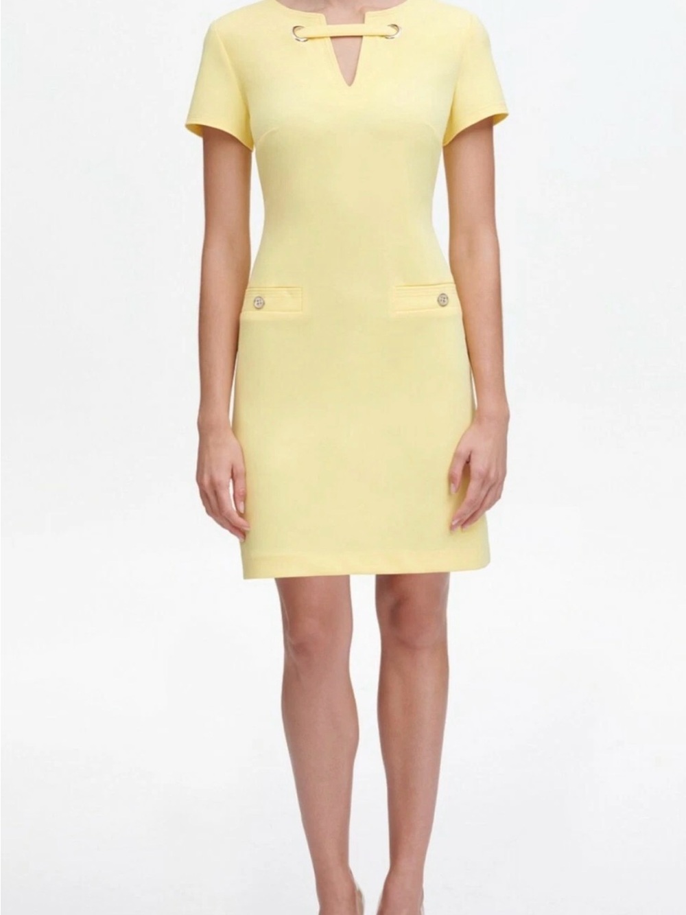 Tommy Hilfiger Yellow Short Sleeve Shift Dress